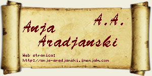 Anja Arađanski vizit kartica